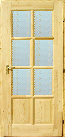 Lucfenyő 12 cm pallótok - festés nélkül - Alföld félig üveghelyes lucfenyő beltéri ajtó (luc-406)